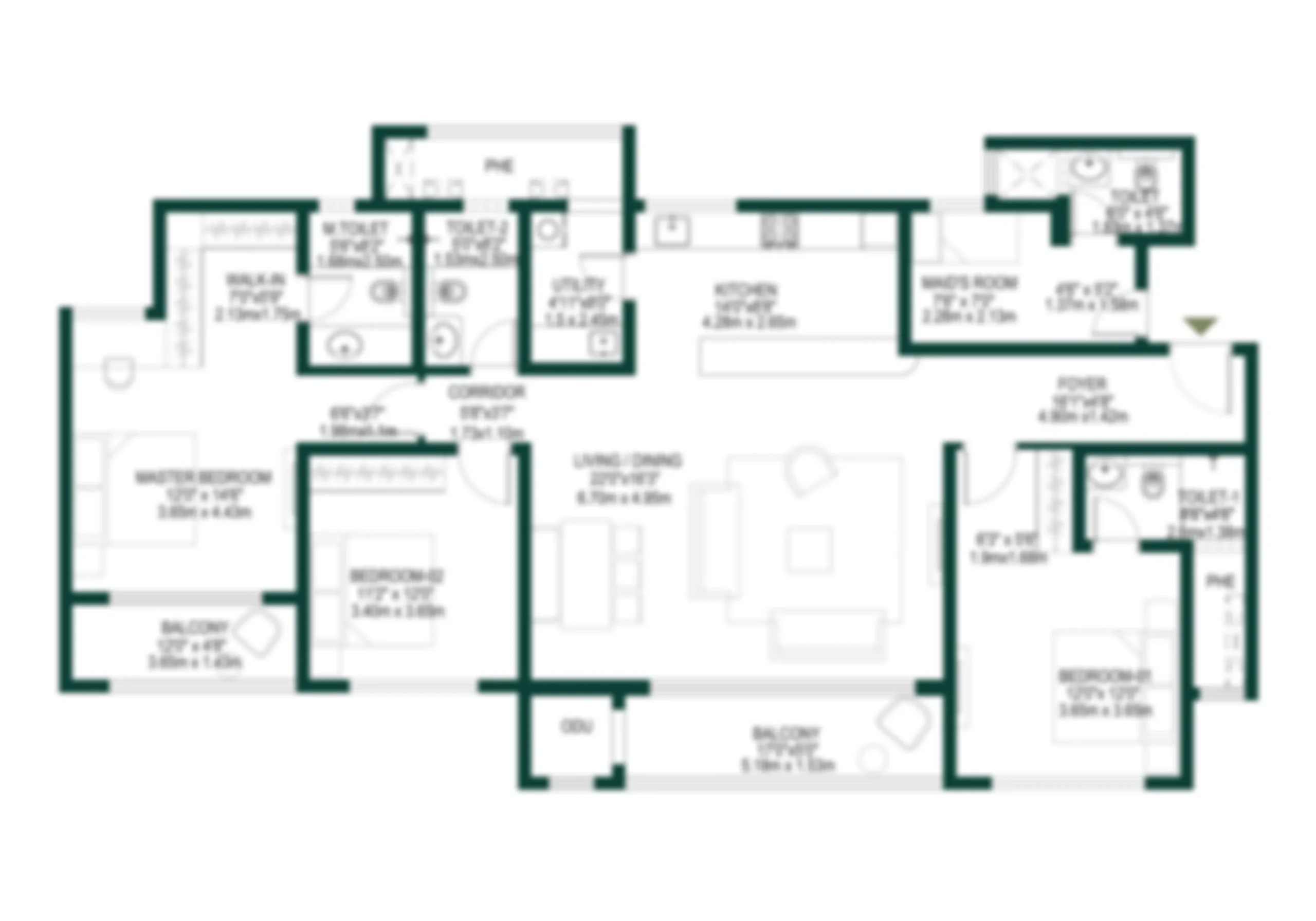 4 bhk villa floor plan nvt eterna