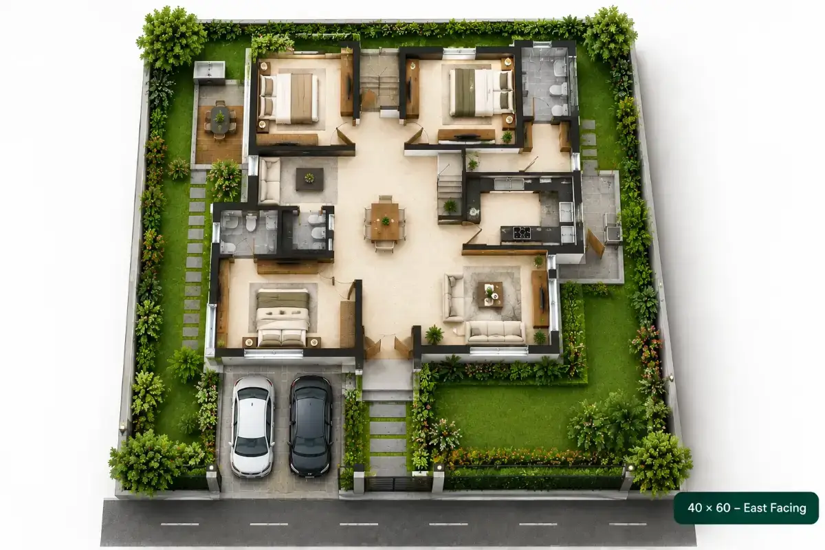 Myhna Meadows 40 × 60 – East Facing floor plan
