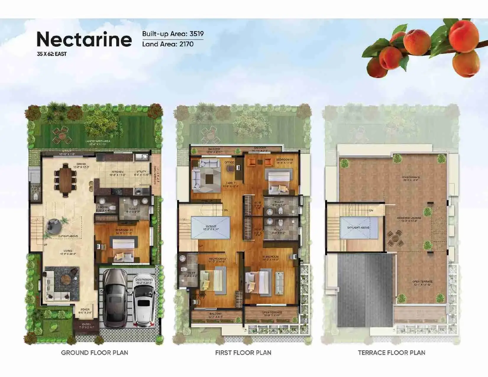NVT Symphony of Orchards Nectarine 4 BHK villa floor plan