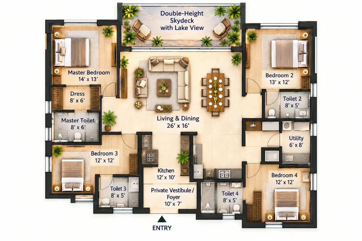 NVT Sky Villas 4 bhk floor plans